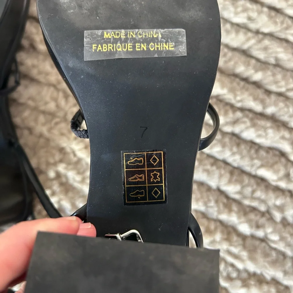 JEFFREY CAMPBELL Orchid Ankle Strap Sandal In Black Size 7 - Picture 7 of 9